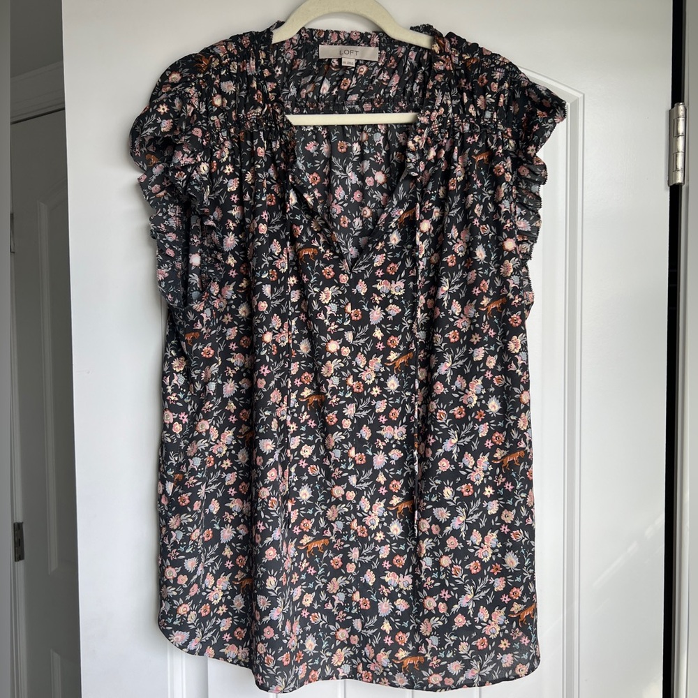 Floral Black Blouse